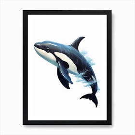 Realistic Animated Orca Whale Art Print