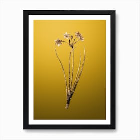 Gold Botanical Rush Daffodil on Mango Yellow Art Print