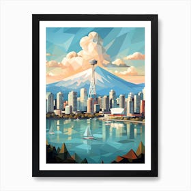 Vancouver, Canada, Geometric Illustration 3 Art Print