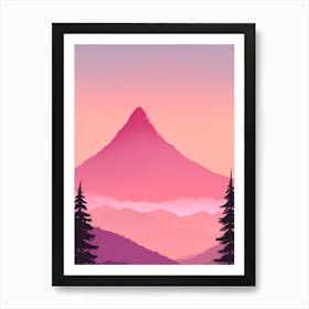 Misty Mountains Vertical Background In Pink Tone 23 Art Print