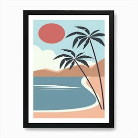 Palm Trees On The Beach 2 Art Print