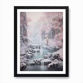 Dreamy Winter Painting Plitvice Lakes National Park Croatia 2 Art Print