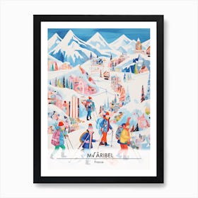 Meribel   France, Ski Resort Poster Illustration 0 Art Print