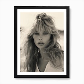 Black And White Photograph Of Brigitte Bardot 2 Art Print