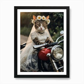 Cat In Wedding Dress 2 Art Print