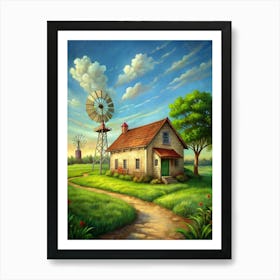 Farm House In The Countryside Art Print