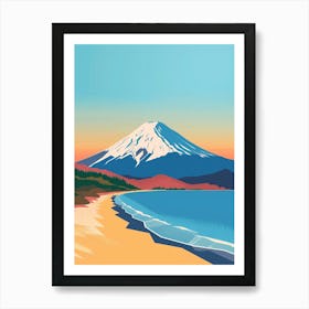 Mount Fuji Japan 2 Colourful Illustration Art Print