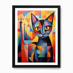 Cat Abstract Pop Art 1 Art Print