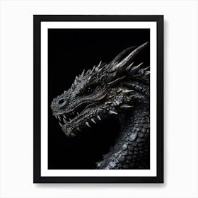 Black dragon Art Print