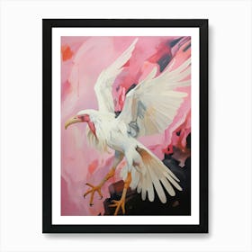 Pink Ethereal Bird Painting California Condor 1 Art Print