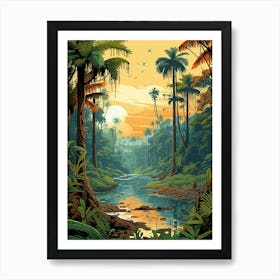 Sundarbans Danum Valley Conservation Area Pixel Art 1 Art Print