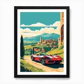 A Chevrolet Corvette In The Tuscany Italy Illustration 4 Art Print
