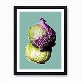 Cabbage 2 Bold Graphic vegetable Art Print