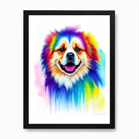 Tibetan Spaniel Rainbow Oil Painting Dog Art Print