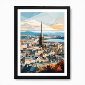 Edinburgh, United Kingdom, Geometric Illustration 1 Art Print