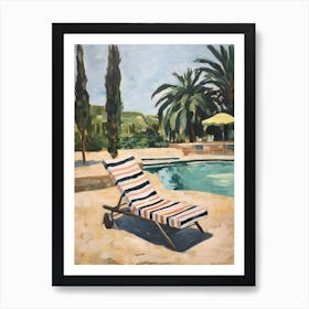 Sun Lounger By The Pool In Paphos Cyprus Art Print