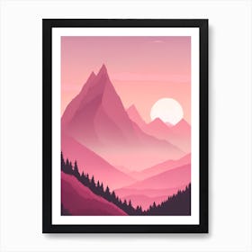 Misty Mountains Vertical Background In Pink Tone 36 Art Print