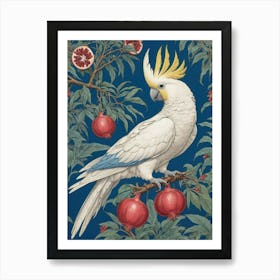 Cockatoo And Pomegranate Blue Walter Crane Art Print 0 1 Art Print