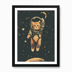 Astronaut Cat Art Print