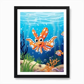 Mimic Octopus Kids Illustration 1 Art Print