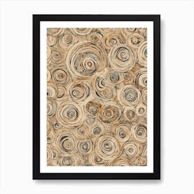 Beige Boho Circles Art Print