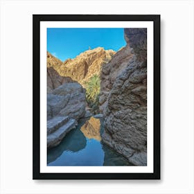 Emerald gem, where palm trees rise like sentinels guarding the ancient mountain slopes. Art Print