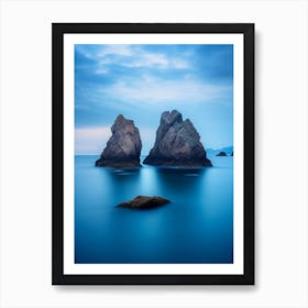 Two Rock Formations At Dusk Art Print