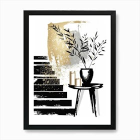 Black And Gold 18 Art Print