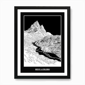 Beinn A Chleibh Line Drawing 4 Poster Art Print