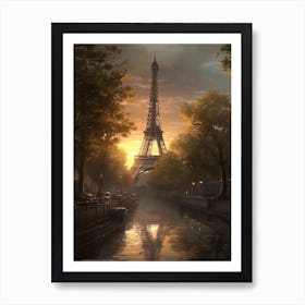 Eiffel Tower Paris France Dominic Davison Style 2 Art Print