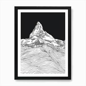 Geal Charn Alder Mountain Line Drawing 1 Art Print