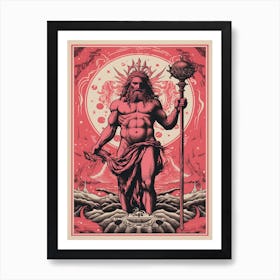  Poseidon Red & Light Pink 1 Art Print