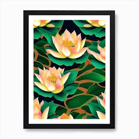 Lotus Flower Repeat Pattern Fauvism Matisse 6 Art Print
