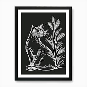 Siberian Cat Minimalist Illustration 1 Art Print