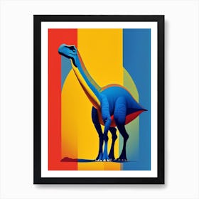 Diplodocus Primary Colours Dinosaur Art Print