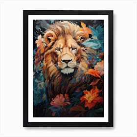 Lion Art Painting Contemporary Style 4 Art Print