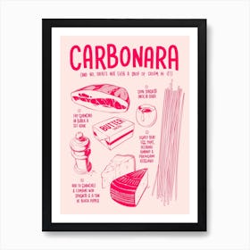 Carbonara Recipe Art Print