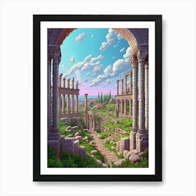 Perge Ancient City Pixel Art 3 Art Print