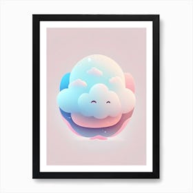 Hydrogen Cloud Kawaii Kids Space Art Print