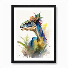 Dilophosaurus Watercolour Dinosaur Art Print