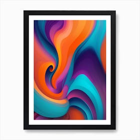 Abstract Colorful Waves Vertical Composition 86 Art Print