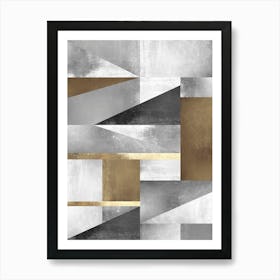 Gold and metal geometry 4 Poster