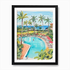 The Ritz Carlton, Kapalua   Maui, Hawaii   Resort Storybook Illustration 2 Art Print