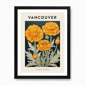 Vancouver Canada Botanical Flower Market Poster Art Print