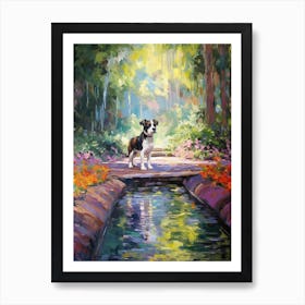 A Painting Of A Dog In Brooklyn Botanic Garden, Usa In The Style Of Impressionism 04 Art Print