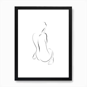 Morning Contemplation - Nude Line Art Art Print