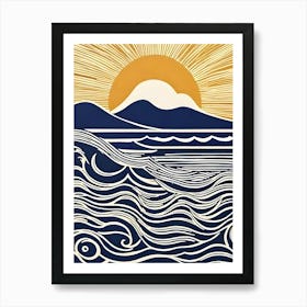 Sunrise Over The Ocean Art Print