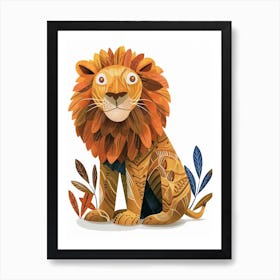 Barbary Lion Symbolic Imagery Clipart 1 Art Print