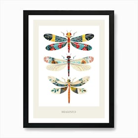 Colourful Insect Illustration Dragonfly 1 Poster Art Print