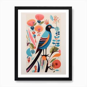 Colourful Scandi Bird Pheasant 4 Art Print